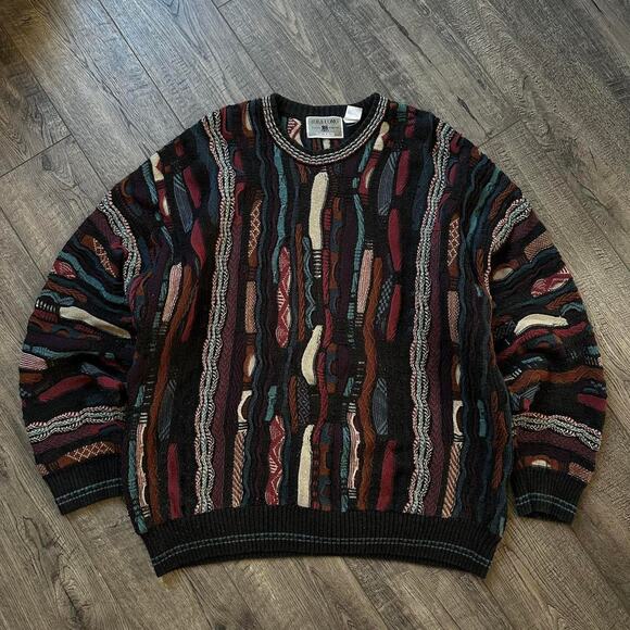 Vintage Italian Idea Uomo Coogi Style 3D Chunky Knit Sweater - Picture 4 of 7